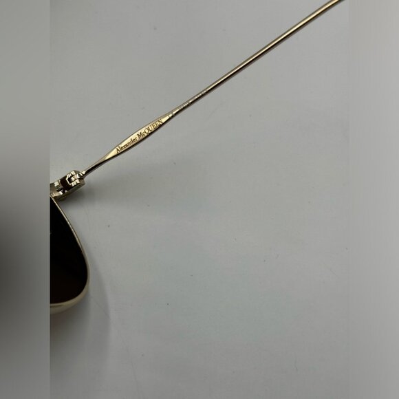🆕 ALEXANDER MCQUEEN 🧿 NWOT AM0373S 001 Ruthenium Grey Aviator Sunglasses - Picture 15 of 16